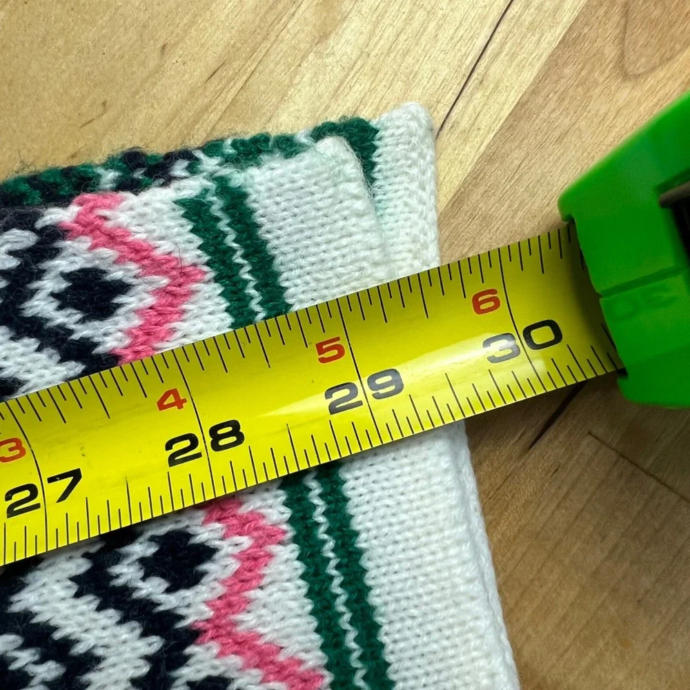 Gap Scarf Fair Isle‎ Scarf Unisex White Green Knit Holiday Winter Festive